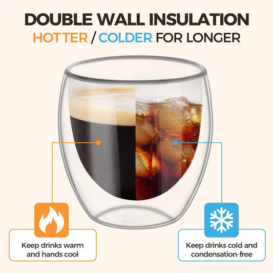 Double Wall Glass Cup 80ml